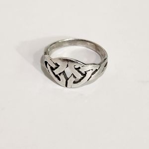 Genuine Vintage Sterling Silver "Double Trinity Knot" Infinity Ring (Size 5.25)